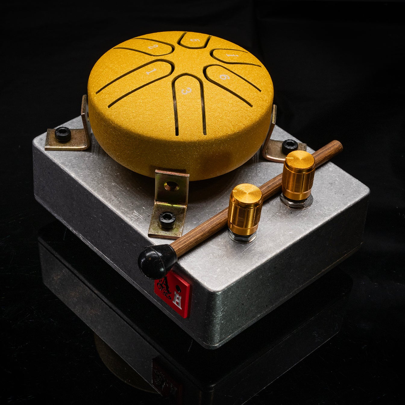 Electric Tongue Drum _ Yellow _ Piezo Pickup w/ Volume & Tone + 1/4" Output